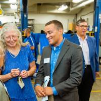 Seymour Padnos with guests at the Engineering Design Project Preview Event